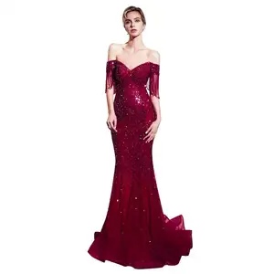 Red Color Western Party Wear Dress Sweetheart Evening Dress Mermaid long Lady Prom Dresses PE24-1