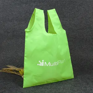 Folding Grocery Bag Nylon Supermarket Folding Reusable Shopping Bags Grocery Tote Foldable Ripstop Polyester Shopping Bag