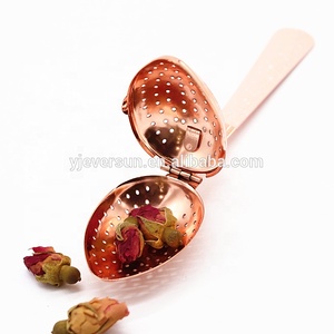 Colador Infusor de té de acero inoxidable Chapado en cobre, filtro difusor con mango de pintura - Product Image 2