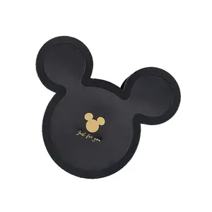 Boîte cadeau en forme de mickey mouse de luxe personnalisée pour paquet de boîte en carton de fleur rose avec couvercle