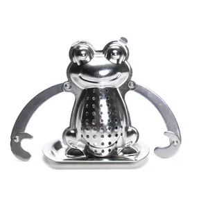 Werbe Edelstahl Frosch Form Tee Infuser Lovely Animal tieferes Kräutertee Sieb für eine Tasse Tee