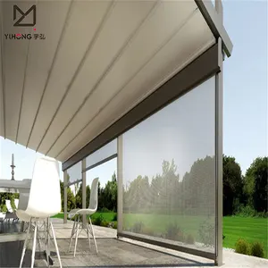 Sunshine shade balcony curtain motorized polyester roller anti uv outdoor zip track blinds