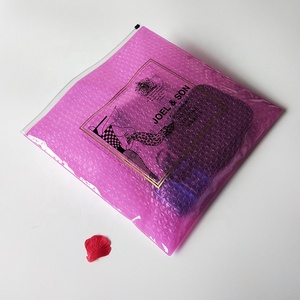 Sac à bulles en plastique antichoc, pour courrier, emballage personnalisé de <span class=keywords><strong>grande</strong></span> capacité, de haute qualité, <span class=keywords><strong>rose</strong></span> transparent, avec fermeture à glissière - Product Image 3