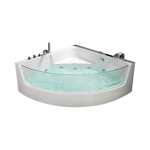 2020 FABIAO <span class=keywords><strong>bak</strong></span> mandi sudut fábrica esquina acrílico dos persona hidromasaje bañera de masaje con vidrio blanco cómodo para adultos - Product Image 2