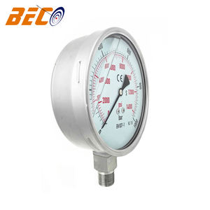 Beco 150 мм 1000 бар полностью из нержавеющей стали манометр EN837-1 масляные ударопрочные промышленные манометры - Product Image 4