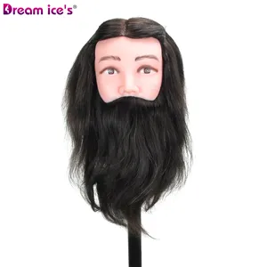 Wholesale cheap mannequin with100% human hair training Men's head model hair dummy with stand manican with hair