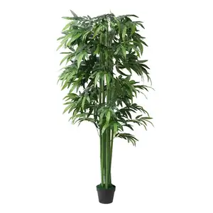 Folhas artificiais para decoração, plantas de bambu artificial de alta qualidade para árvore de bonsai, plantas para decoração