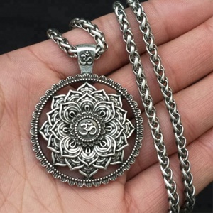 Custom Fashion Metal Antique Silver Plated Indian Myths <strong>Jewelry</strong> Mandala Shaped <strong>Pagan</strong> Charm Yoga Necklace Amulet <strong>Jewelry</strong> - Product Image 2