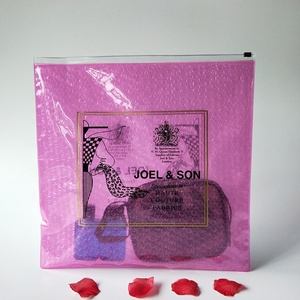 Sac à bulles en plastique antichoc, pour courrier, emballage personnalisé de <span class=keywords><strong>grande</strong></span> capacité, de haute qualité, <span class=keywords><strong>rose</strong></span> transparent, avec fermeture à glissière - Product Image 2