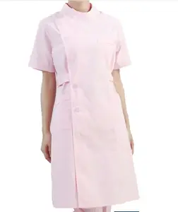 Fábrica feita enfermeira hospital uniforme no estilo enfermeira rosa sólido