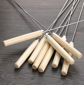Kebab <strong>Skewers</strong> Reusable BBQ Sticks BBQ <strong>Skewers</strong> with <strong>Wooden</strong> Handle - Product Image 5