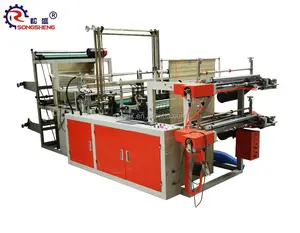 Dubbele Lijn Pe Film Roll Sealmachine 120 Stuks/Min Plastic Supermarkt Boodschappentas Maken Machine Voor Vuilniszakken