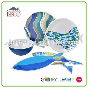 Poissons <span class=keywords><strong>de</strong></span> conception Unique forme mélamine plat <span class=keywords><strong>ensemble</strong></span> <span class=keywords><strong>de</strong></span> <span class=keywords><strong>vaisselle</strong></span> - Product Image 1