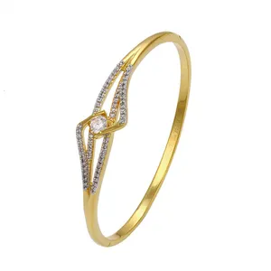 xuping indian bangles sex ewelry lady's elegant zircon gold wedding bangle bracelet