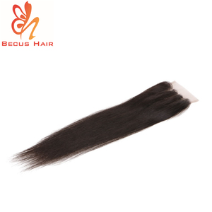 4x4-pelo alineado con cutícula virgen de <span class=keywords><strong>tres</strong></span> partes, cierre frontal de encaje con mechones, tupé natural y recto, cabello humano para mujer - Product Image 4