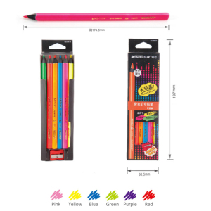 Conjunto de Lápis de Cor Fluorescente Jumbo MARCO Triangle com 6 Cores e Apontador para Desenho Artístico - Product Image 3