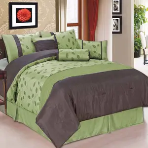 Cheap 100% Polyester 7pcs Jacquard Bedding Set