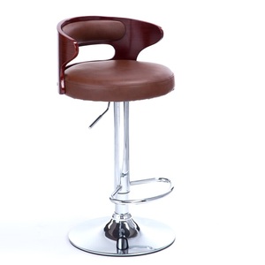 Chaises pivotantes ergonomique en Faux <span class=keywords><strong>cuir</strong></span> pour enfants, <span class=keywords><strong>tabouret</strong></span> de <span class=keywords><strong>Bar</strong></span> en bois, noyer, hauteur réglable - Product Image 2