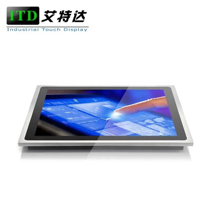 flat aluminum bezel 10.4" industrial lcd touch display Panel Mounted Touch Monitor