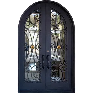 Luxury metal entry door designs house front wrought iron entry door