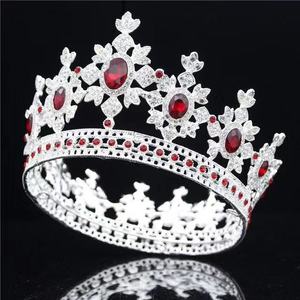 Plata Europa barroco Real Corona redonda completa Vintage Metal Tiara oro ganador desfile reina <span class=keywords><strong>coronas</strong></span> - Product Image 6