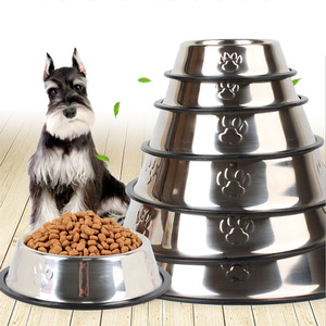 Tigelas para animais coloridas, tigelas para alimentação de cachorros e gatos, em aço inoxidável antiderrapante com estampa colorida, laço para animal de estimação, tigela para beber - Product Image 2