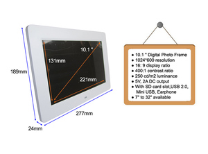 Khung 1024 X 600 phẳng kỹ thuật số <span class=keywords><strong>10.2</strong></span> <span class=keywords><strong>inch</strong></span> với máy ảnh lịch - Product Image 6