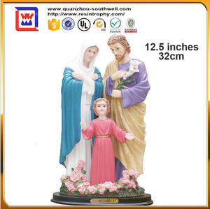 12.5 pulgadas <span class=keywords><strong>sagrada</strong></span> <span class=keywords><strong>familia</strong></span> jesús cristo maría Joseph estatua figura de resina religiosa - Product Image 1