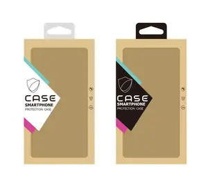 Venta al por mayor diseño creativo para iPhone 15 Pro Max caja de embalaje de caja de teléfono celular de Papel kraft con ventana transparente