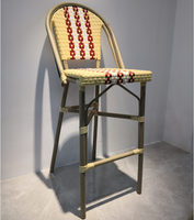 Tabouret de comptoir en rotin style bistrot français