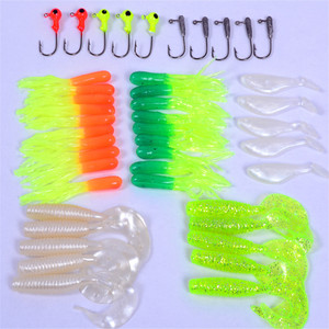 Juego de 35 señuelos de gusano suave, cebo de Pesca de carpa, 10 ganchos de plantilla de cabeza de plomo, Suite de simulación, aparejos de Pesca suaves para Pesca de <span class=keywords><strong>Lago</strong></span> - Product Image 3