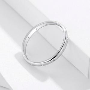 Anello in <span class=keywords><strong>argento</strong></span> Sterling 925 da donna semplice anello di moda placcato in platino stile classico per Anniversary-SCR546 regalo - Product Image 4