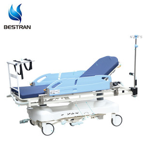 BT-TR029 dengan Posisi Horizontal Siderail Hydraulic Adjustable Medis Keranjang Emergency Trolley Tempat Tidur Rumah Sakit Tandu Dimensi