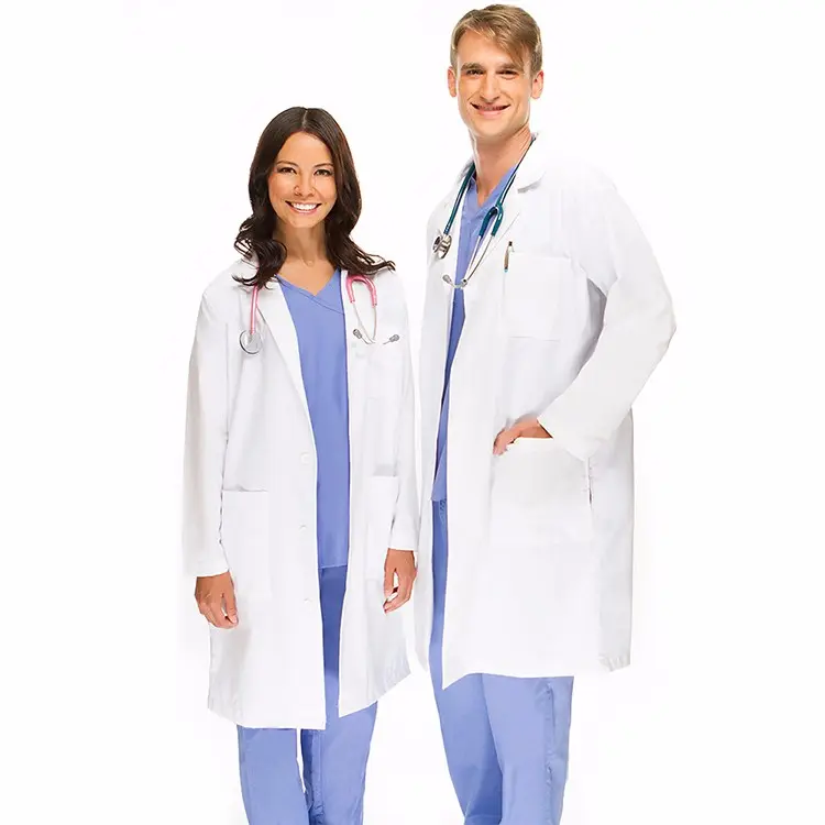 Goedkope 100% Katoenen Arts Uniform Witte Laboratoriumjas Fabrikant Ziekenhuisuniformen Scrubs Uniformen Sets