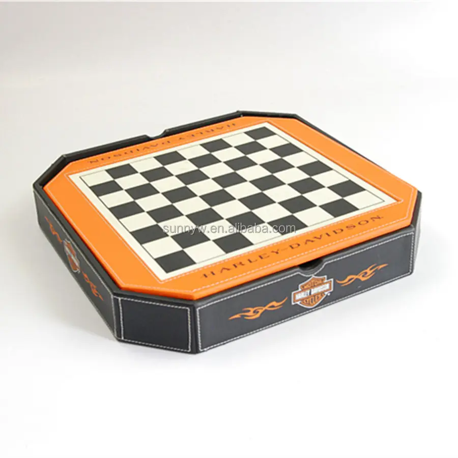 Octagon Pu Leder Backgammon Schachspiele 5 in 1 Multi-Game-Set