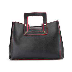 8592 Nhà Máy Myanmar Miễn Phí Thuế Quan OEM Lady PU Leather Shoulder Bag Hợp Đồng Cạnh Màu Trang Trí Sao Công Suất Lớn Túi Xách Nữ - Product Image 3