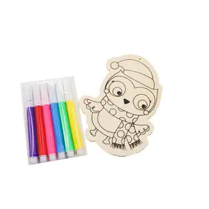 IN52034 미취학 아동을위한 나무 DIY 페인트 세트 장난감 및 나무 공예 키트 그리기