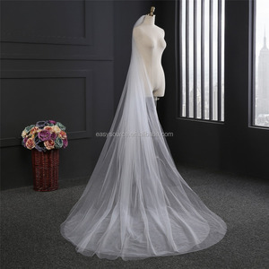 الزفاف كاتدرائية الزفاف الحجاب 2 الطبقة عادي الحجاب مع مشط أبيض/العاج 3 متر طويلة - Product Image 2