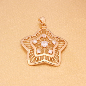 Harga Pabrik Langsung Desain Liontin Emas Tanishq Berlapis Emas Kuning 18K - Product Image 4