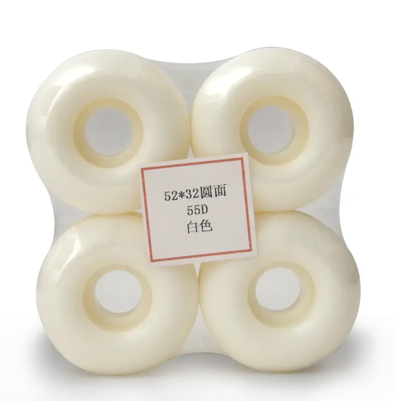 Factory direct sale 55d white blank custom logo printed soft skateboard wheels