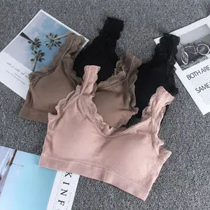 Ropa interior cómoda sin aros de acero sin costuras para mujer, Sujetador de encaje transpirable para yoga y deportes