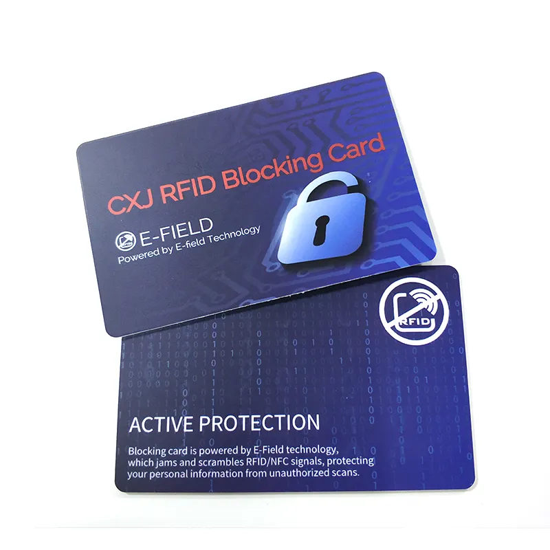 PVC card protector antidiefstal efield technologie rfid nfc singal scanner blocking card shield rdif blocking card