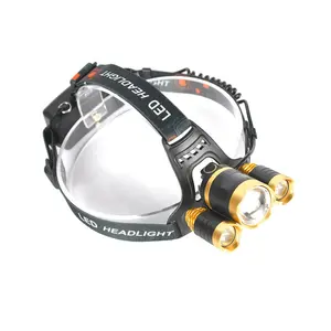 Zoomable 4 Modes Adjustable Focus lampe frontale Super Bright 10W Head Torch Handsfree 3000lm hunting LED Headlamp with Battery