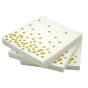 Màu hồng in nước giải khát vàng lá <span class=keywords><strong>Polka</strong></span> <span class=keywords><strong>Dot</strong></span> giấy khăn ăn - Product Image 2
