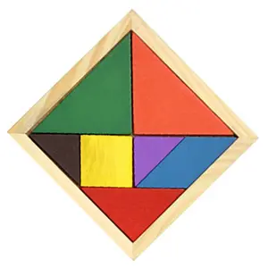 Kids Education Learning Puzzle Toys Wooden Tangram Geometric Shape 3d puzzle diy toy