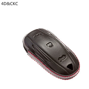 Tout nouvel étui à clés en cuir pour <span class=keywords><strong>Tesla</strong></span> Model S 75D <span class=keywords><strong>100D</strong></span> P100D Coque de protection pour clés de voiture en option Couleur Type de fermeture suspendue - Product Image 2