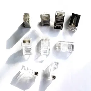 Conector blindado RJ45 Cat6 macho y hembra con muestra gratuita, conector keystone RJ45