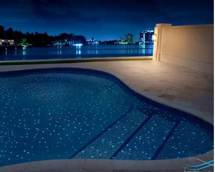 Azulejos luminosos para piscina, mosaico azul claro, 2021