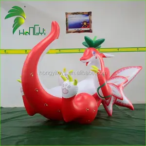 Dragón inflable suave de estilo de colocación, juguetes inflables de dragón de fresa, juguetes inflables de animales blandos