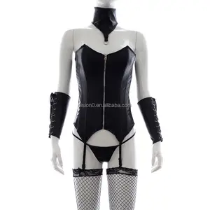 5 set lichaam lingerie terughoudendheid waaronder kraag/vest/ondergoed/netto kant broek/mouwen fetish voor vrouwelijke